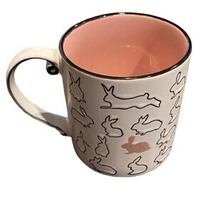 Charming Pink and White Bunny Mug. 20 ounce.